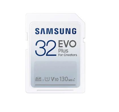 Memorie Samsung 32GB SD Card EVO Plus, Class10, Viteza de transfer de până la 130MB/s