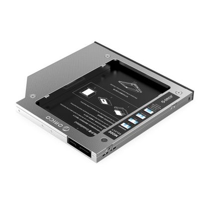 Caddy subțire pentru laptop Orico Laptop Caddy 9,0-9,5 mm SATA3 cu LED/comutator - M95SS-SV