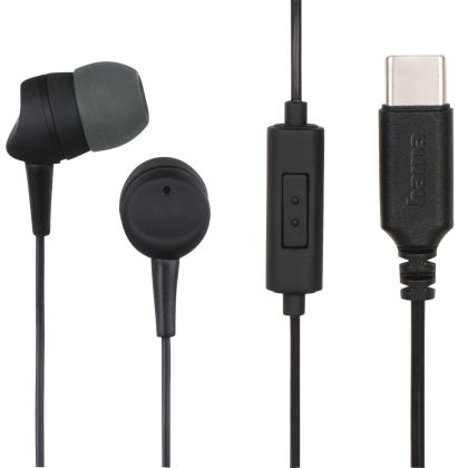Hama "Sea" Headphones, In-Ear, Microphone, Cable Kink Protection, USB-C, black