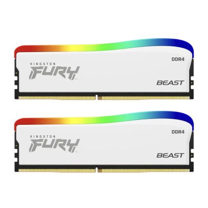Memory Kingston FURY Beast White RGB 32GB(2x16GB) DDR4 3200MHz KF432C16BWAK2/32