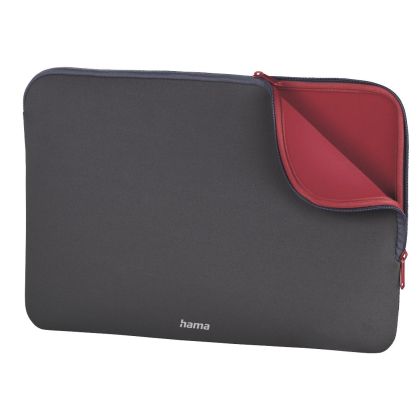 Husă pentru laptop HAMA din neopren, până la 40 cm (15,6"), fermoar, gri