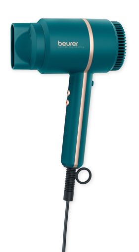 Hair dryer Beurer HC 35 Ocean Compact hair dryer, 2000 W, nozzle attachment, Ion function, LED display, 3 heat settings, 3 blower settings, cold air, overheating protection, Bag