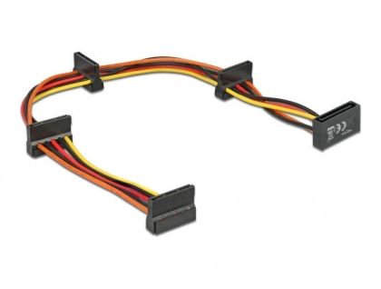 Кабел Delock Power SATA  > 4 x SATA 15 Pin, 40cm