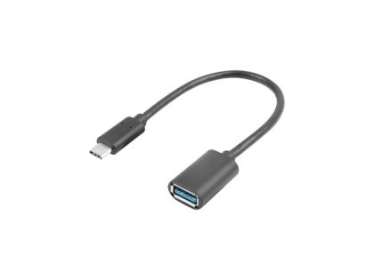 Adapter Lanberg Adater Cable USB-C(M) 3.1->USB-A(F) OTG 15CM Black