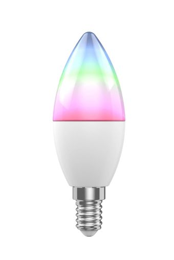 Bec inteligent Woox - R9075 - Bec LED WiFi Smart E14 RGB+Alb, 5W/40W, 470lm