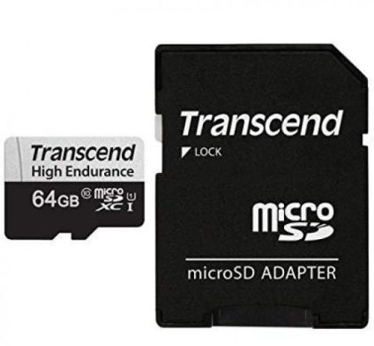 Memorie Transcend 64GB micro SD cu adaptor U1, rezistență ridicată
