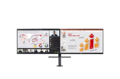 Monitor LG 27QP88DP-BS, 27" QHD Monitor Ergo Dual with Daisy Chain (2560x1440) IPS AG, sRGB 99%, HDR10, 75Hz, 5ms, 1000:1, Mega DFC, 350 cd/m2, AMD FreeSync, USB type-C , HDMI, Reader Mode, DisplayPort, Ergo Dual Stand with C-Clamp & Grommet, Tilt/Height/