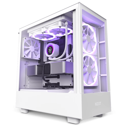 Case NZXT H5 Flow Matte White, Tempered Glass, Mid-Tower