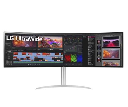 Monitor LG 49WQ95C-W, 49" 32:9 Curved UltraWide Dual QHD 5K 5120x1440 NANO IPS Panel, 144 Hz, USB Type-C, 5ms, 400 cd/m2, 1000:1, HDR400, HDR10, DCI-P3 98%, FreeSync, PIP, 2 PBP, HDMI, DisplayPort, Spacer 2ch 10W, Tilt, Height, Swivel, Titan