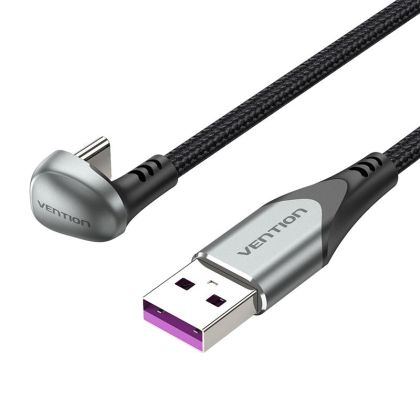 Vention Kabel USB 3.1 Type-C / USB 2.0 AM - 1.5M Negru în formă de U, aliaj de aluminiu 5A - COHHG