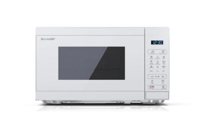 Microwave oven Sharp YC-MG02E-C, Fully Digital, Built-in microwave grill, Grill Power: 1000W, Cavity Material -steel, 20l, 800 W, LED Display Blue, Timer & Clock function, Child lock, White door, Defrost, Cabinet Color: White