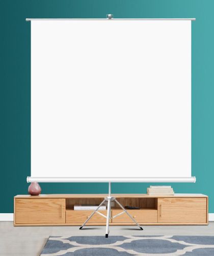 Ecran pe suport ESTILLO, 180 x 180, 1:1, alb