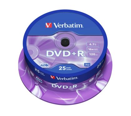 Media Verbatim DVD+R AZO 4.7GB 16X MATT SILVER SURFACE (25 PACK)
