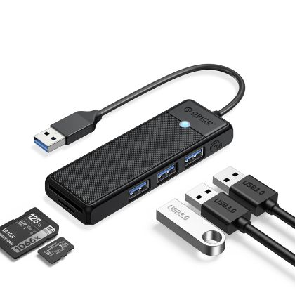 Orico USB3.0 HUB - 3 x USB3.0, SD, TF - PAPW3AT-U3-015-BK