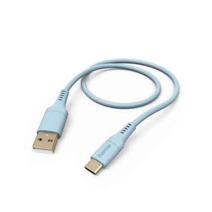 Hama "Flexible" Charging Cable, USB-A - USB-C, 1.5 m, Silicone, blue