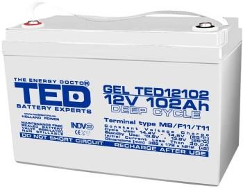 Оловна гелова батерия TED ELECTRIC, 12V, 102Ah, 330/ 173/ 220 mm AGM