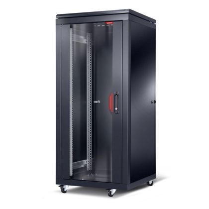 Комуникационен шкаф Formrack 19" Free standing rack 26U 600/600mm, height: 1384 mm, loading capacity: 600 kg, front tempered glass door, openable locking sides and back (does not include castor/feet group)