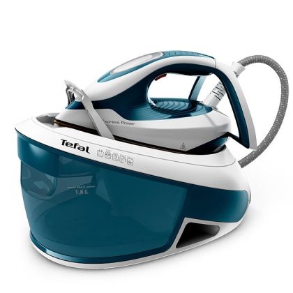 Steam generator Tefal SV8111E0 EXPRESS POWER, non boiler, blue, 2800W, 2min heat up - manual setting - pump pressure 6.2 bars - 120g/min - steam boost 430g/min - DAC soleplate - removable water tank 1,8L - auto off - eco - lock system - removable anti-cal