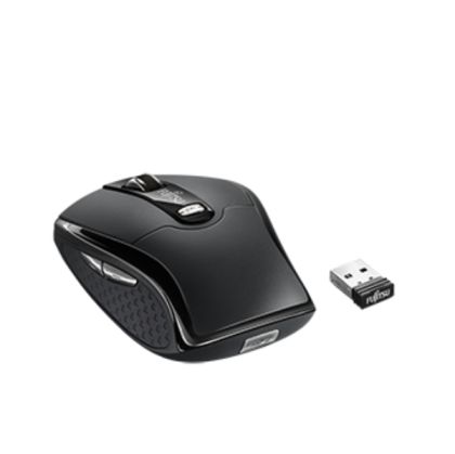 Mouse Mouse Fujitsu Wireless Mouse WI660, 2,4 GHz, 16 canale, Taste silentioase (reducere zgomot 90%), Receptor Nano USB, Senzor LED albastru, 8 butoane 5 programabile, Rezolutie mouse 1000/1600/2000 dpi, USB, Negru