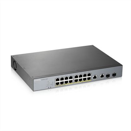 Комутатор ZyXEL GS1350-18HP, 18 Port managed CCTV PoE switch, long range, 250W