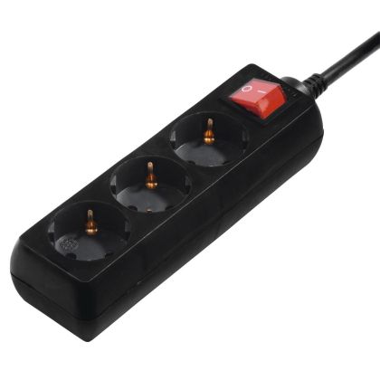 Power Strip HAMA 108835 ,3-Way, with switch, 5 m, black