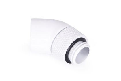 Alphacool Eiszapfen angled adaptor 45° rotatable G1/4 outer thread to G1/4 inner thread - White
