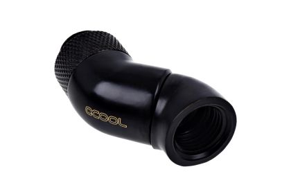 Alphacool Eiszapfen angled adaptor double-45° rotatable G1/4 outer thread to G1/4 inner thread - deep black