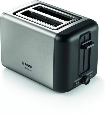 Toaster Bosch TAT3P420, Compact toaster, DesignLine, Stainless steel, 820-970 W, Auto power off, Defrost and warm setting, Lifting high