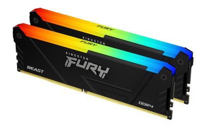 Памет Kingston FURY Beast Black RGB 16GB(2x8GB) DDR4 2666MHz CL16 KF426C16BB2AK2/16