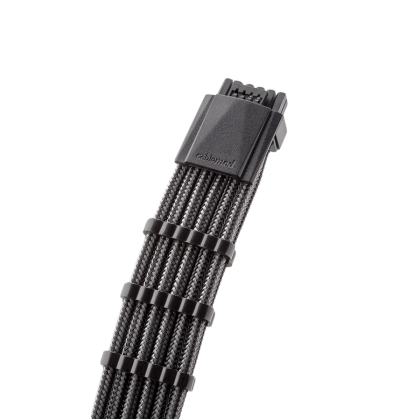 CableMod E-Series Pro ModMesh Sleeved 12VHPWR PCI-e Cable pentru Super Flower Leadex Platinum / Platinum SE / Titanium / V Gold Pro / V Platinum Pro, EVGA G7 / G6 / G5 / G3 / G2 / P2 / T2 (Carbon, Nvidia 4000 serie, 16 pini la 8 pini duali, 600 mm)