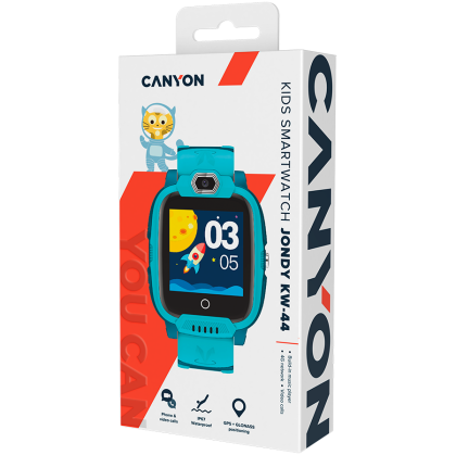 CANYON Jondy KW-44, Kids smartwatch, 1.44'' IPS colorful screen 240*240, ASR3603S, Nano SIM card, 192+128MB, GSM(B3/B8), LTE(B1.2.3.5.7.8.20) 700mAh battery, built in TF card: 512MB, GPS, compatibility with iOS and android, host: 53.3*43.5*16mm strap: 230