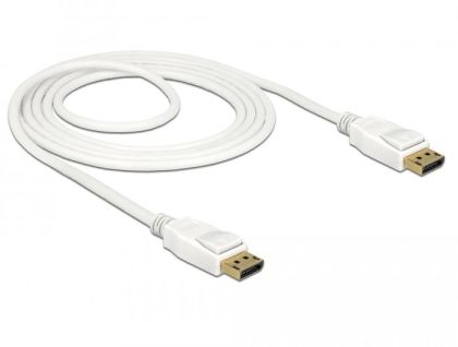 Cablu Delock DisplayPort 1.2 tată - DisplayPort tată, 1,5 m, 4K 60 Hz, alb