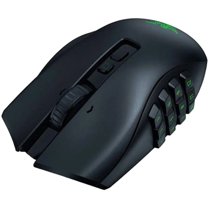 Razer Naga V2 Pro, mouse pentru gaming fără fir, 30000 dpi adevărat, senzor optic Focus Pro 30K, comutatoare pentru mouse optic Gen-3, butoane programabile 10/14/20, cablu Razer Speedflex USB tip C, 90 de milioane de clicuri