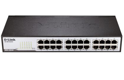 Switch D-Link 24-Port 10/100Mbps Fast Ethernet Unmanaged Switch, rack mountable