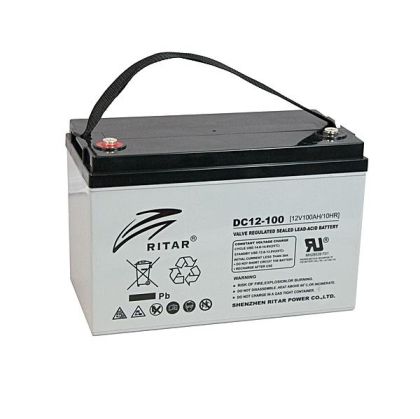 Baterie plumb AGM DEEP CYCLE RITAR (DC12-100), 12V, 100Ah, F12/M8, pentru sisteme solare