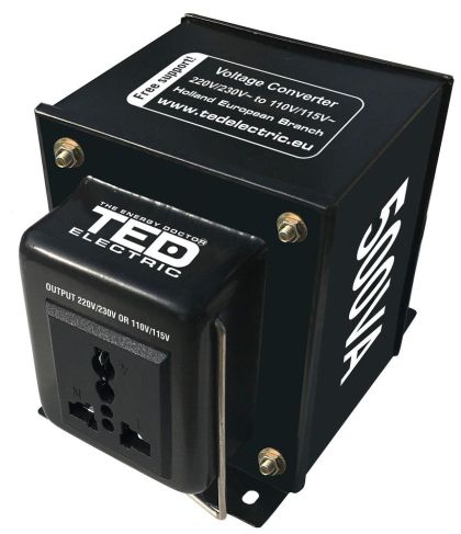 TED ELECTRIC voltage converter  220V / 110V  Up / Down  500VA  TED003676