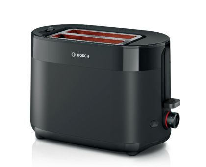 Toaster Bosch TAT2M123, MyMoment Compact toaster, 950 W, Auto power off, Defrost and reheat setting, Integrated warming grid, High lift, Black