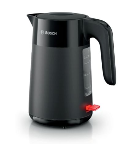 Електрическа кана Bosch TWK2M163, MyMoment Plastic Kettle, 2400 W, 1.7 l, Cup indicator, Limescale filter, Triple safety function, Black