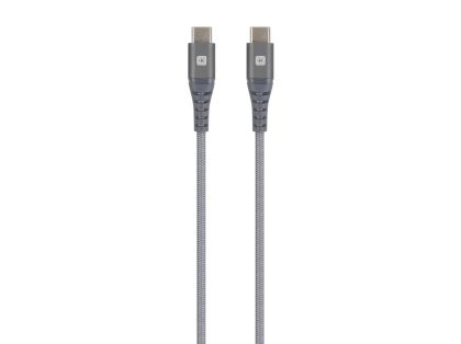 Cablu Skross, USB-C - USB-C, Impletitura metalica, 2,0 m, Gri