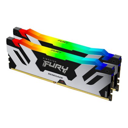 Memorie Kingston Fury Renegade Argintiu/Negru RGB 32GB(2x16GB) DDR5 8000MHz CL38 KF580C38RSAK2-32, XMP