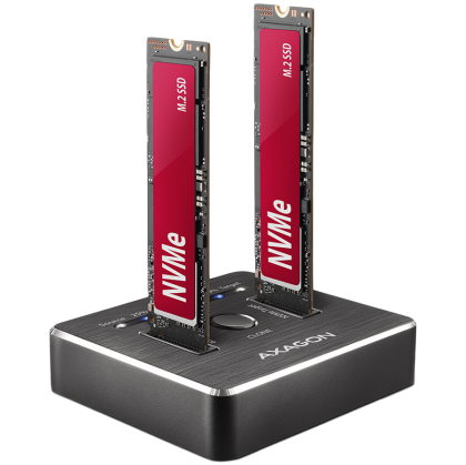 AXAGON ADSA-M2C DUAL NVMe CLONE MASTER DOCK SuperSpeed USB-C 10 Gbps stație de andocare