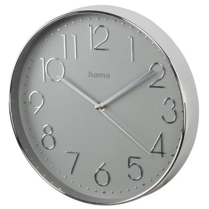 Ceas de perete Hama Elegance, Ø 30 cm, Quiet Silver/Grey