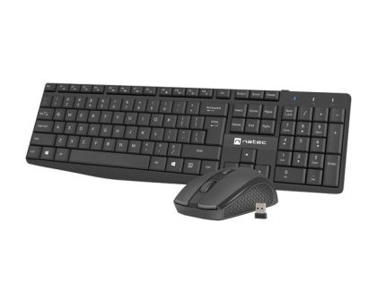 Комплект Natec Set 2 in 1 Keyboard Black Squid + Mouse Wireless US Layout