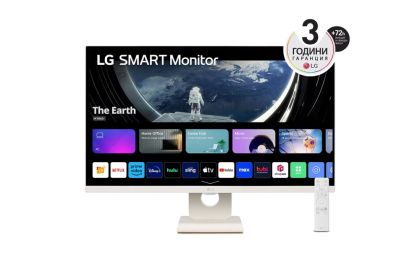 Monitor LG 27SR50F-W, 27" IPS Smart webOS23, Anti-Glare, 5ms, 1000:1, 250cd/m, FHD 1920x1080, HDR 10, HDMI, USB, Wi-Fi B/in, Reader Mode, Speakers 5W x 2 , Tilt, Black