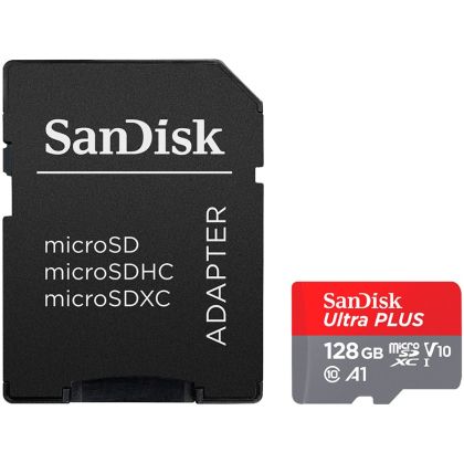 SanDisk High Endurance microSDXC 128GB + Adaptor SD - pentru camere de bord și monitorizare acasă, până la 10.000 de ore, videoclipuri Full HD / 4K, viteze de citire/scriere de până la 100/40 MB/s, C10, U3, V30, EAN: 61965917314