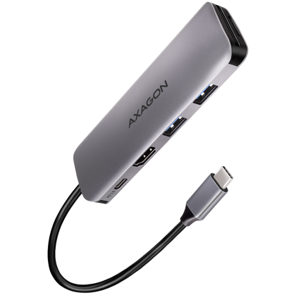 Hub multiport USB 3.2 Gen 1. HDMI, cititor de carduri și Power Delivery. Cablu USB-C de 20 cm.