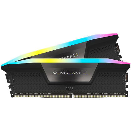 Corsair DDR5, 6400MT/s 32GB 2x16GB DIMM, Unbuffered, 32-40-40-84, Std PMIC, XMP 3.0, VENGEANCE RGB DDR5 Black Heatspreader, RGB LED, 1.4V, EAN:0840006602002
