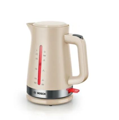 Electric kettle Bosch TWK4M227, MyMoment Plastic Kettle, 2400 W, 1.7 l, Interior light, Cup indicator, Limescale filter, Triple safety function, Cream