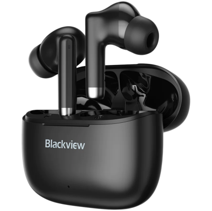 Blackview AirBuds 4, baterie 35mAh, baterie cutie de încărcare 400mAh, Bluetooth 5.3, negru