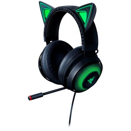 Razer Kraken Kitty Edition, Black, Gaming Headset, 50 mm Custom Tuned Drivers, Cooling Gel-Infused Cushions, 32 Ω (1 kHz) impedance, 20 Hz – 20 kHz Frequency Response, Retractable Unidirectional Microphone